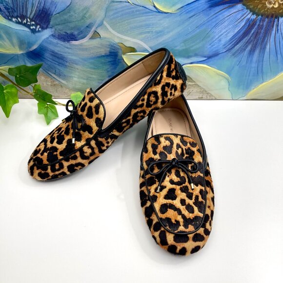 Stuart Weitzman Newport Driving Calf Hair Loafers Cheetah Print 6 - Picture 7 of 13